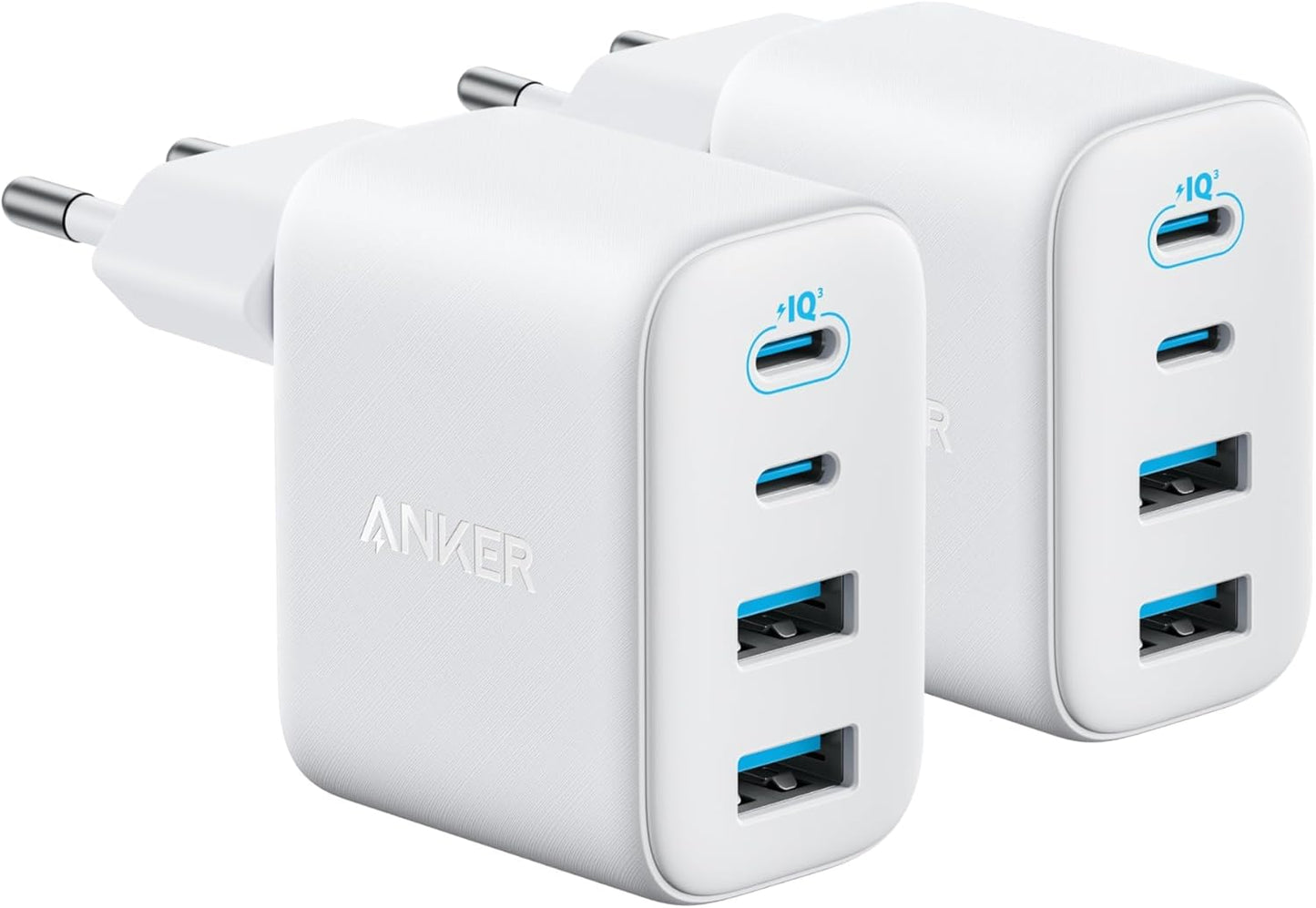 Anker Caricatore USB C 50W, Adattatore a 4 Porte con Potenza