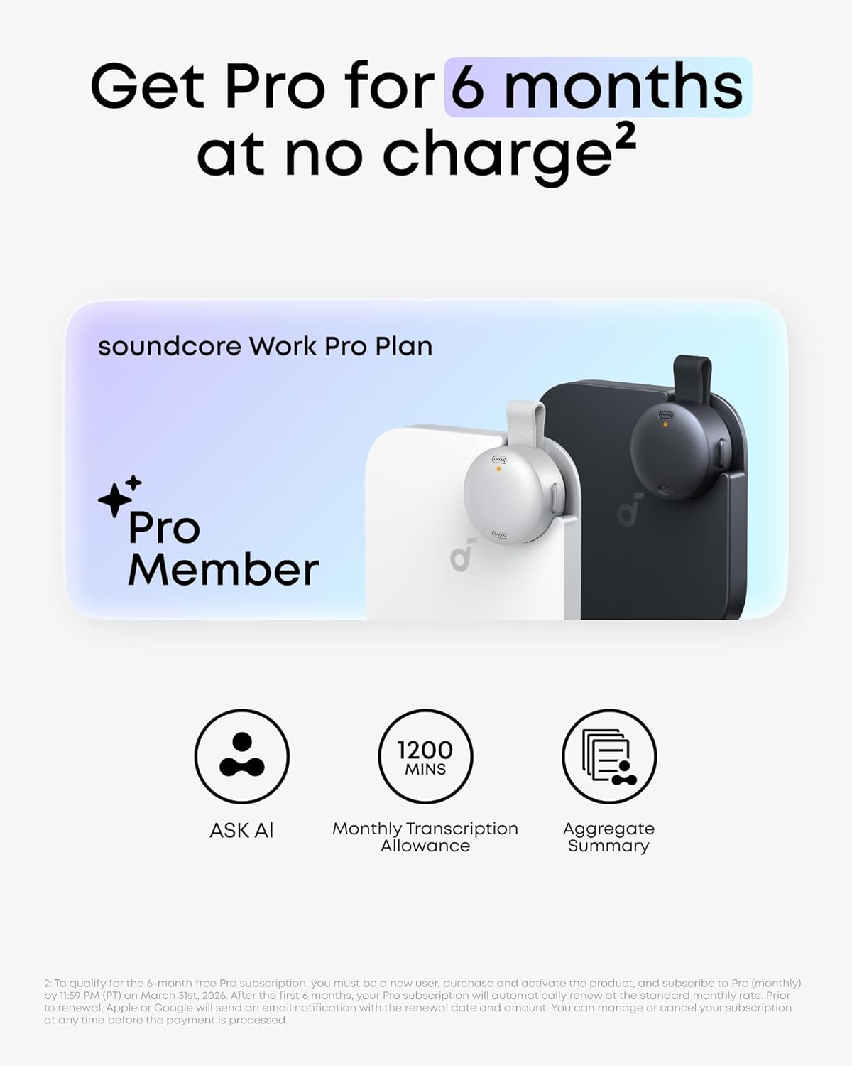 soundcore Work | Registratore vocale AI tascabile