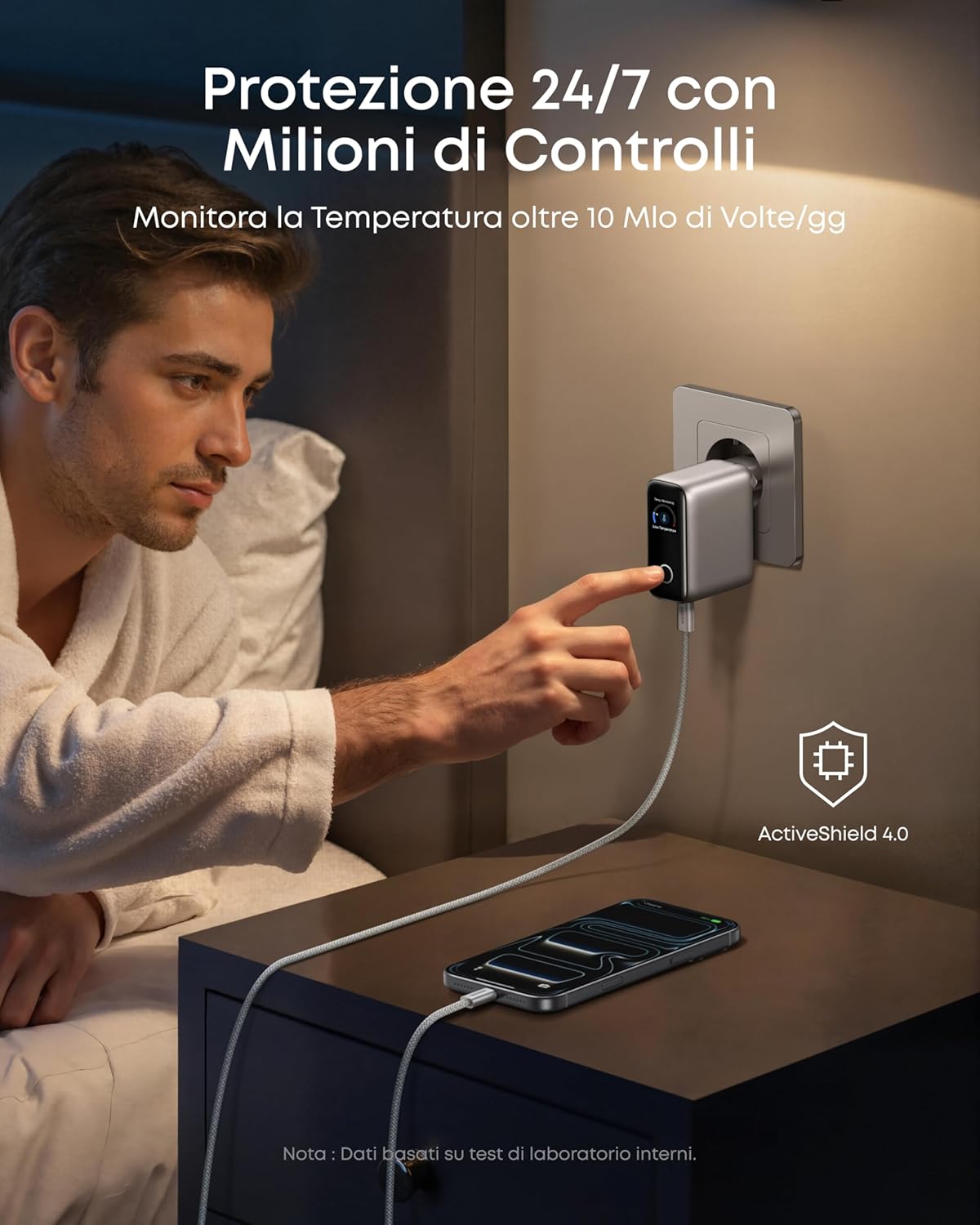 Anker Caricatore (100W, 3 porte, Smart Display)