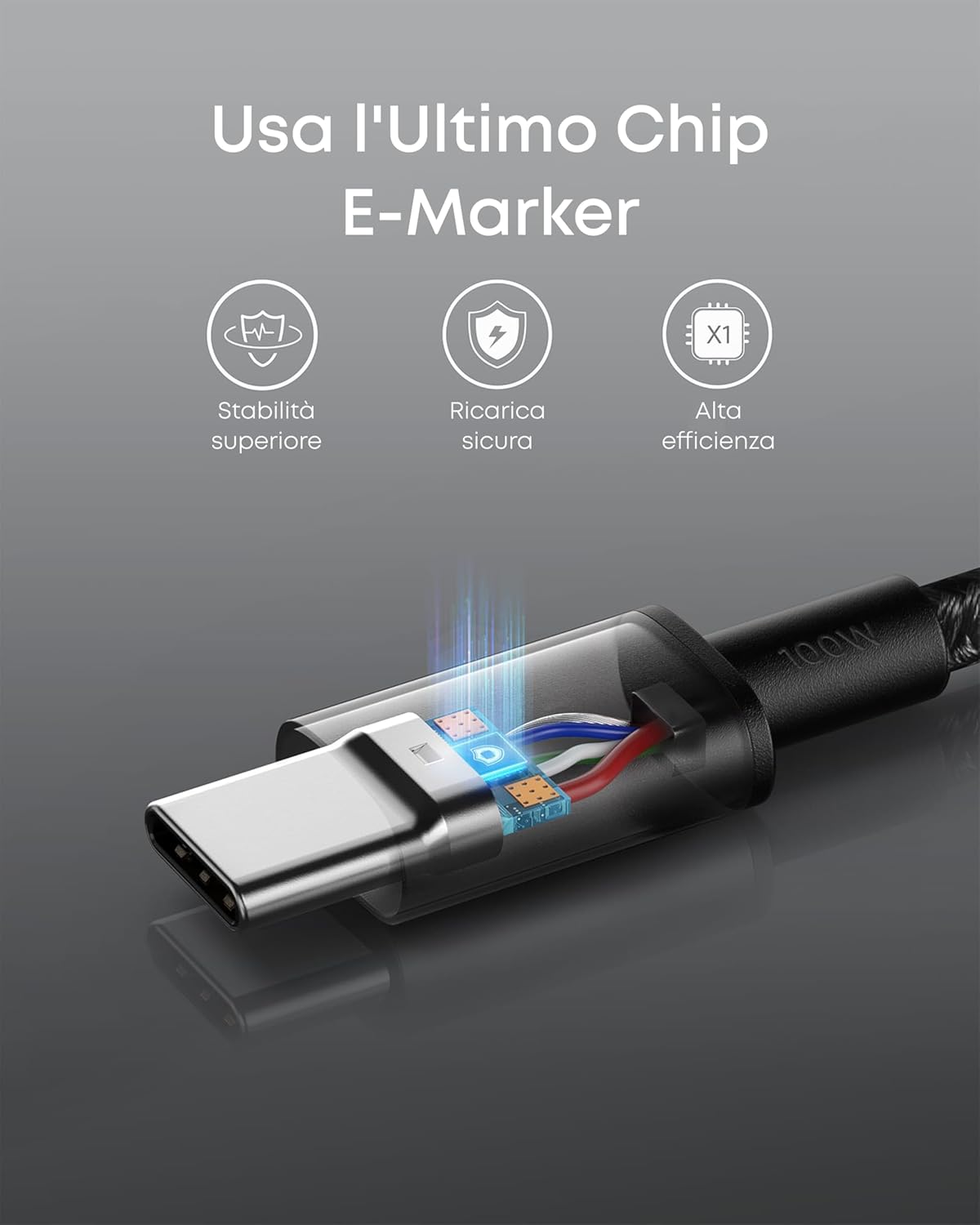 Anker 333 Cavo USB‑C a USB‑C (1 m + 1,8 m + 3 m, Confezione da 3 pezzi)