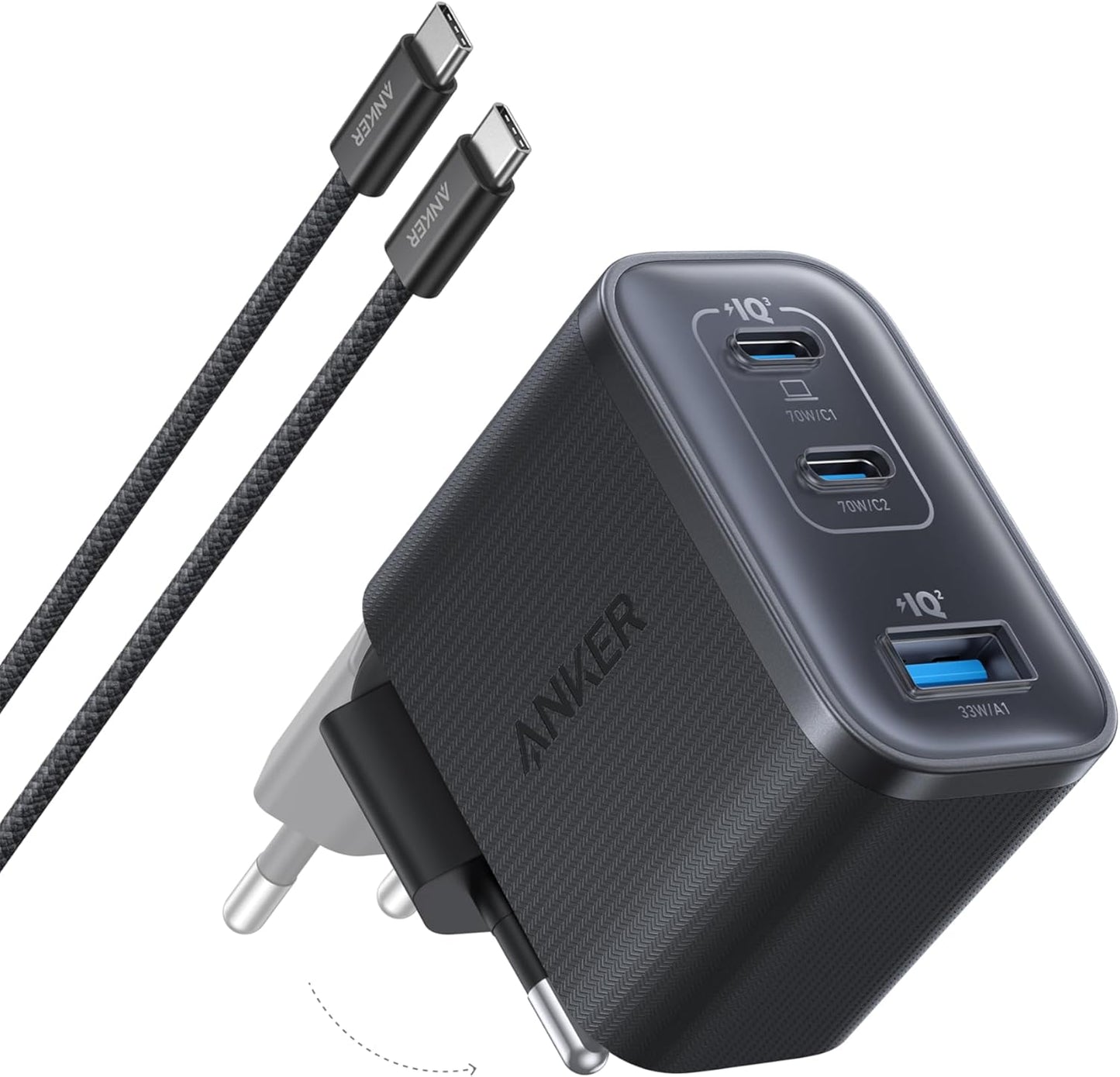 Anker Nano Caricatore (70 W, 3 Porte)