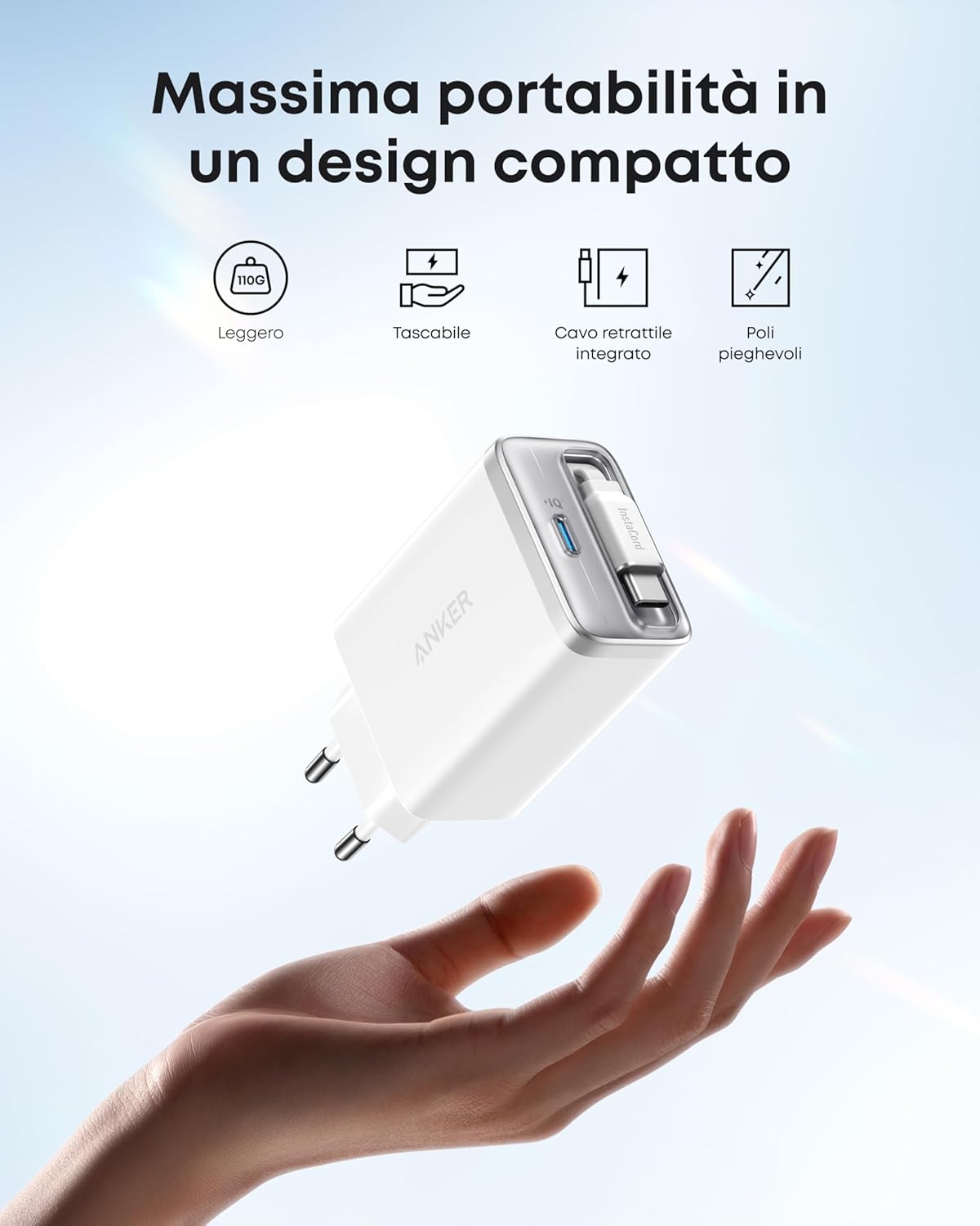 Anker Nano Caricatore (35 W, con cavo USBC retrattile integrato)