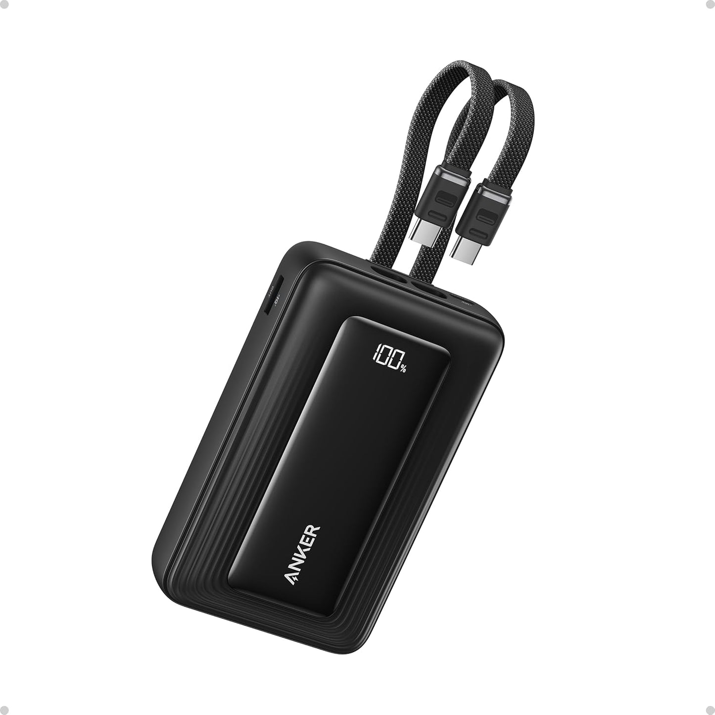 Anker Zolo Power Bank, Caricabatterie Portatile Veloce da 20000mAh, 30W Max con Cavi USB-C, 2C per iPhone Serie 16/15/14, MacBook, Galaxy e altro ancora