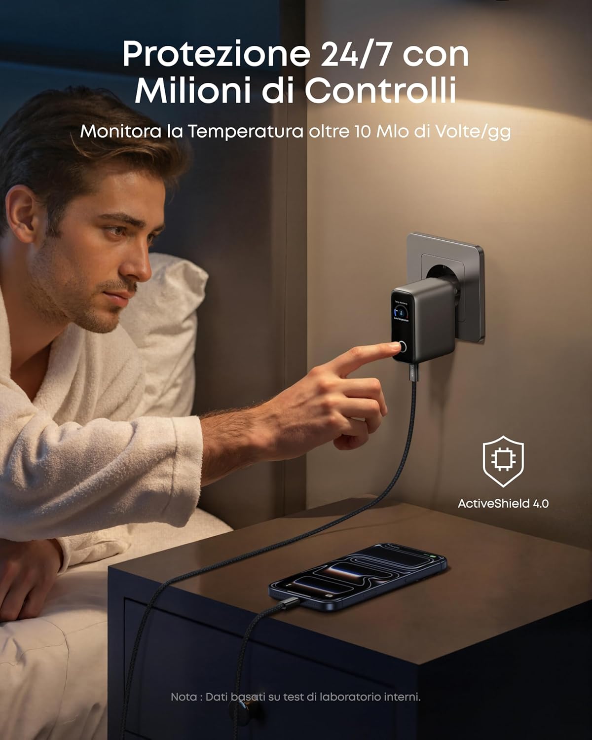 Anker Caricatore (100W, 3 porte, Smart Display)