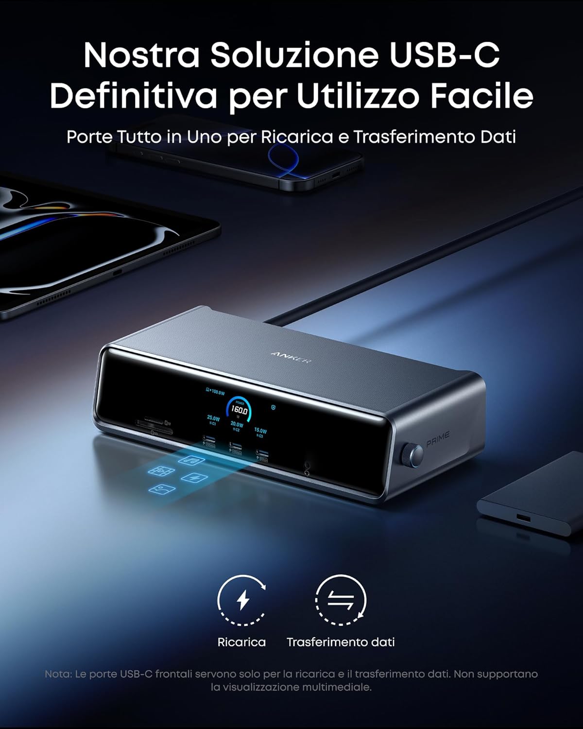 Anker Prime Docking Station(14-in-1, Tre schermi, Link Display)