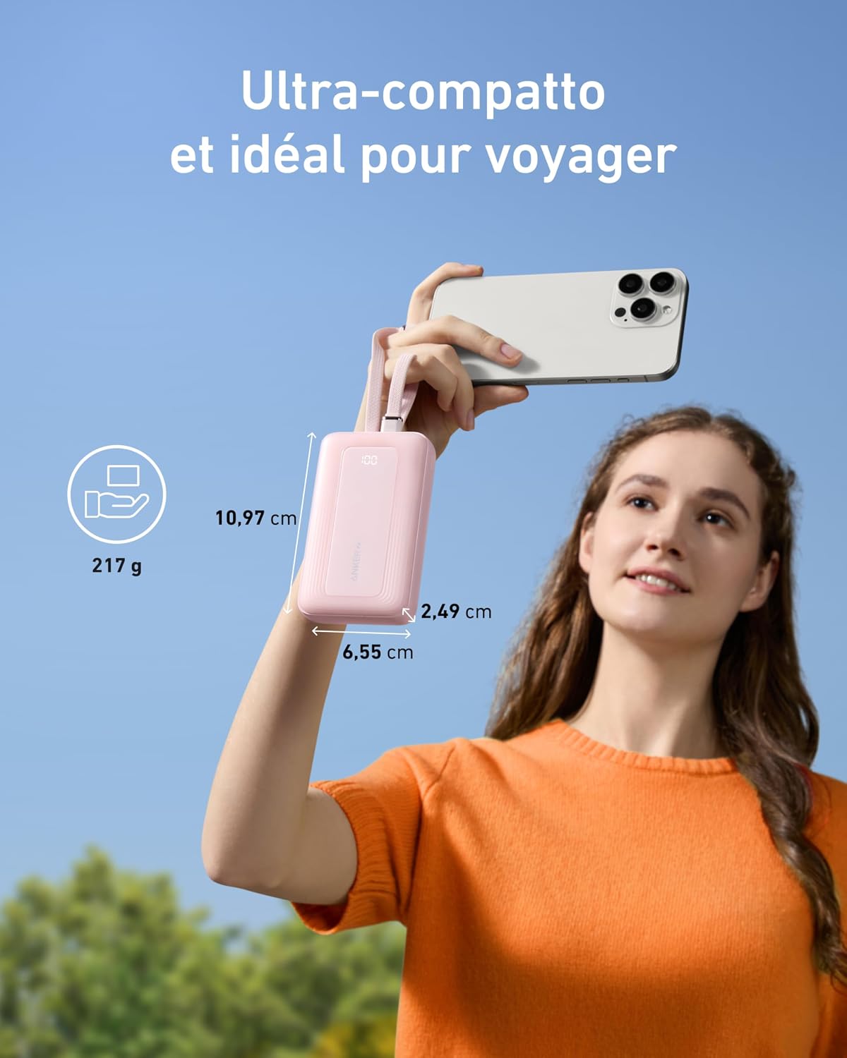 Anker Zolo Powerbank (10000mAh, con doppio cavo USB-C integrato)