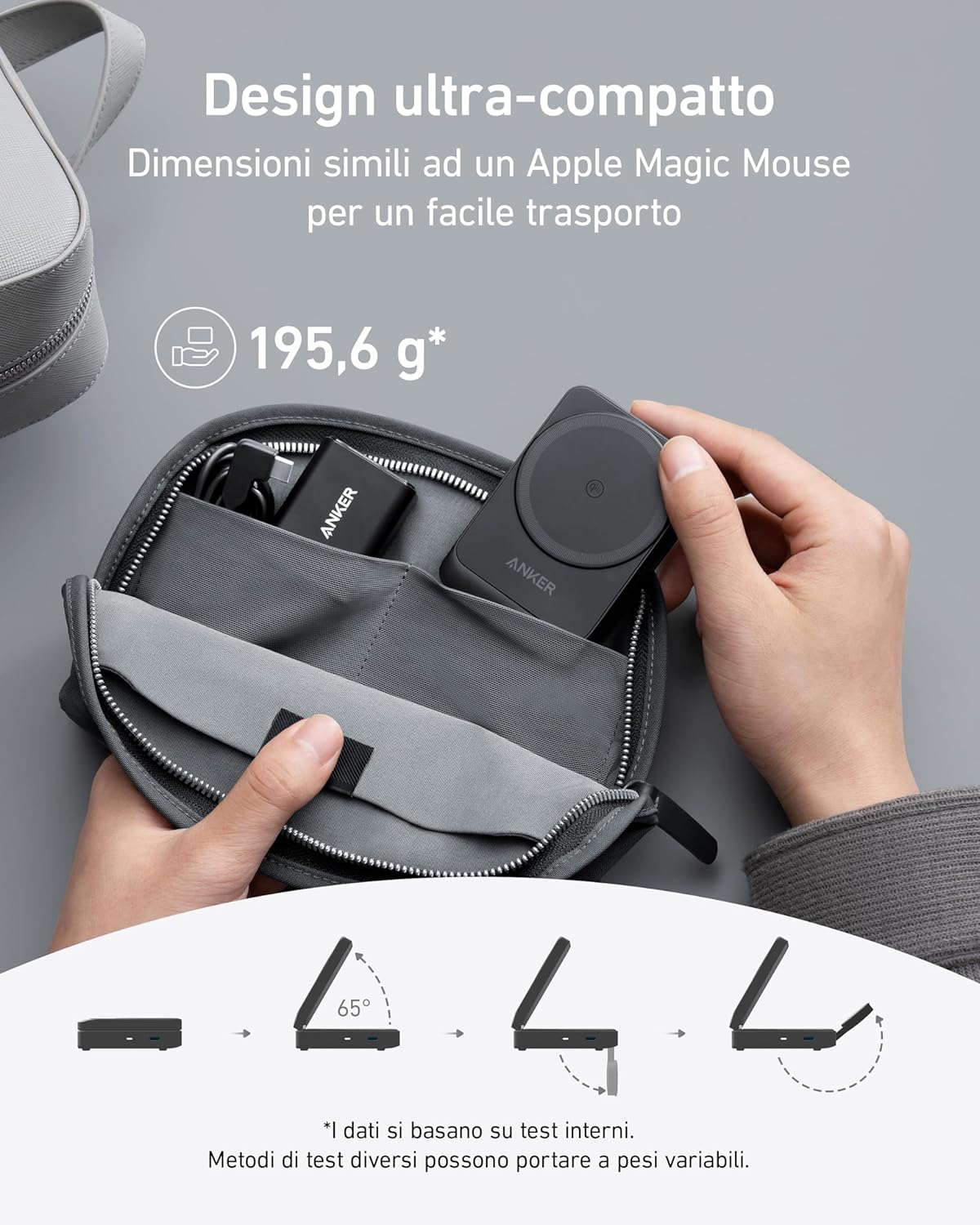 Stazione di ricarica wireless Anker MagGo ricondizionata (3‑in‑1 pieghevole)