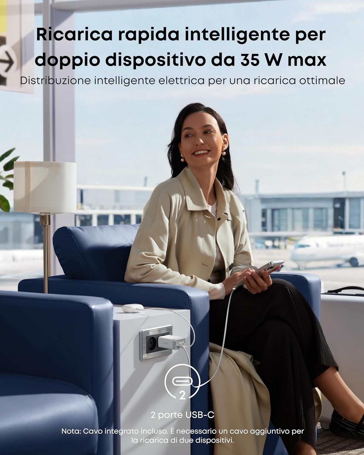 Anker Nano Caricatore (35 W, con cavo USBC retrattile integrato)