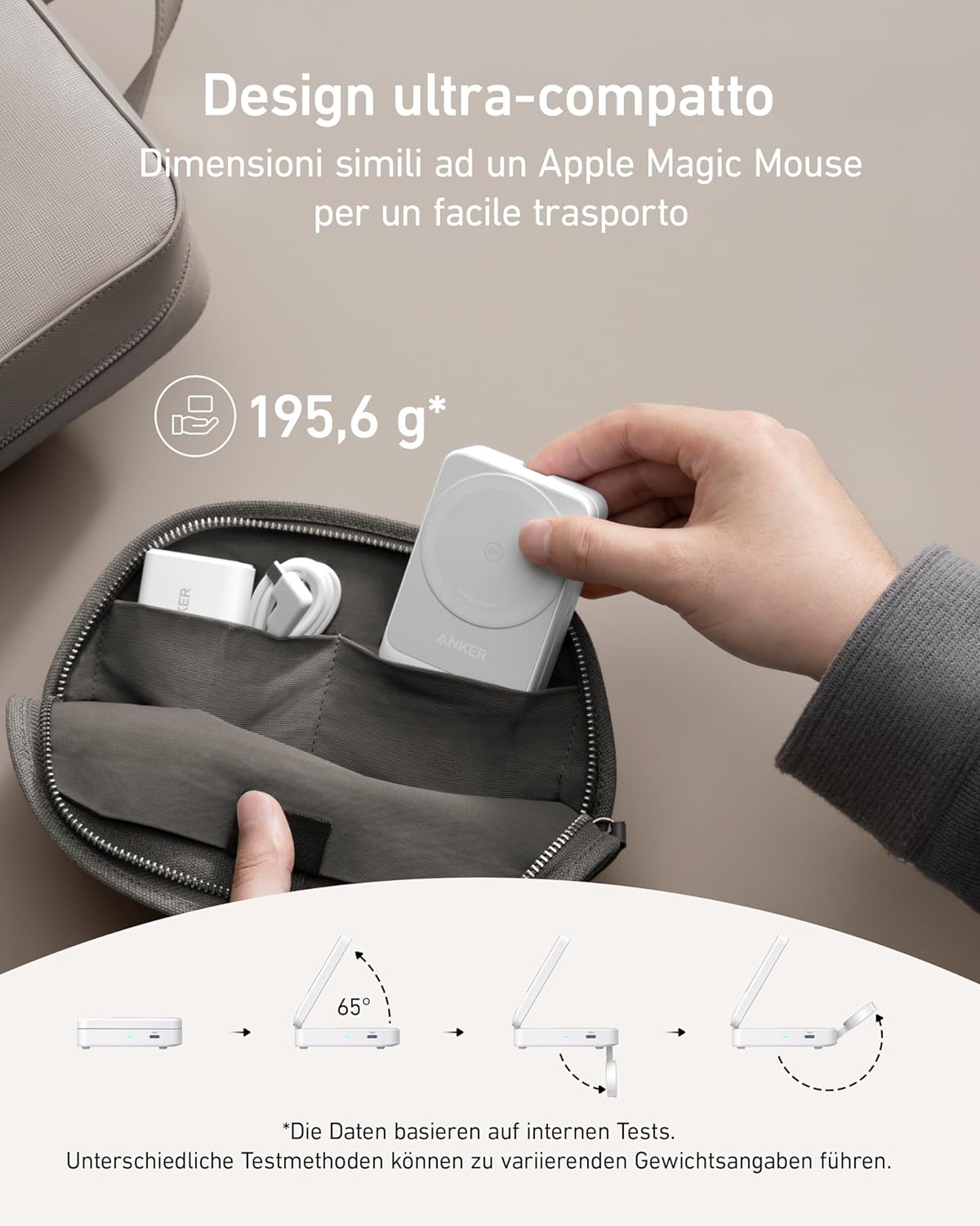 Stazione di ricarica wireless Anker MagGo ricondizionata (3‑in‑1 pieghevole)