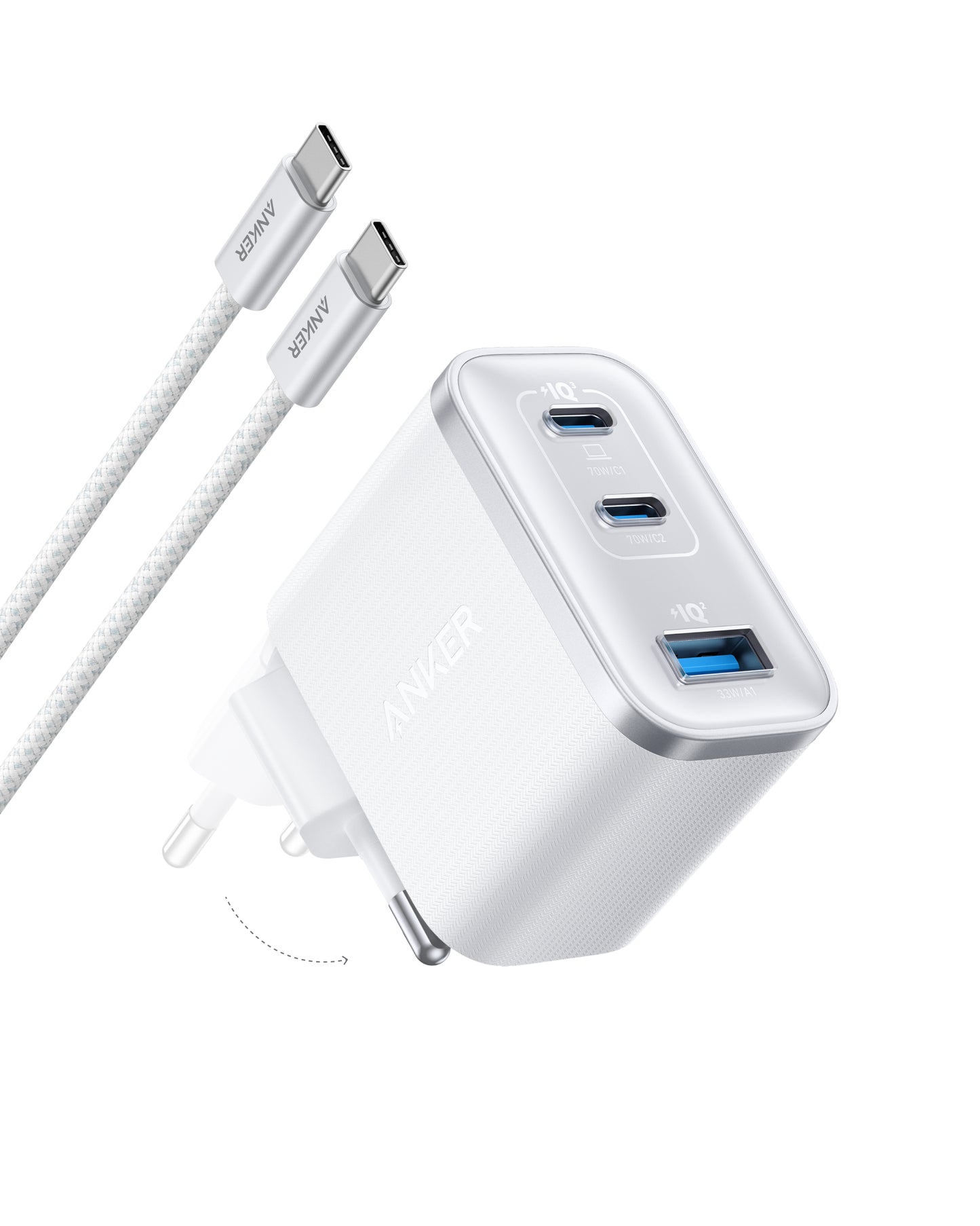 Anker Nano Caricatore (70 W, 3 Porte)