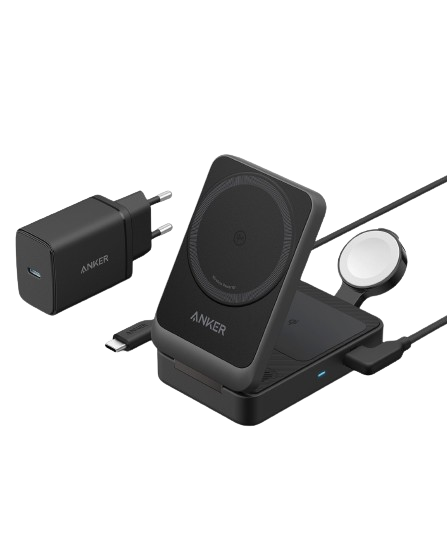 Stazione di ricarica wireless Anker MagGo ricondizionata (3‑in‑1 pieghevole)