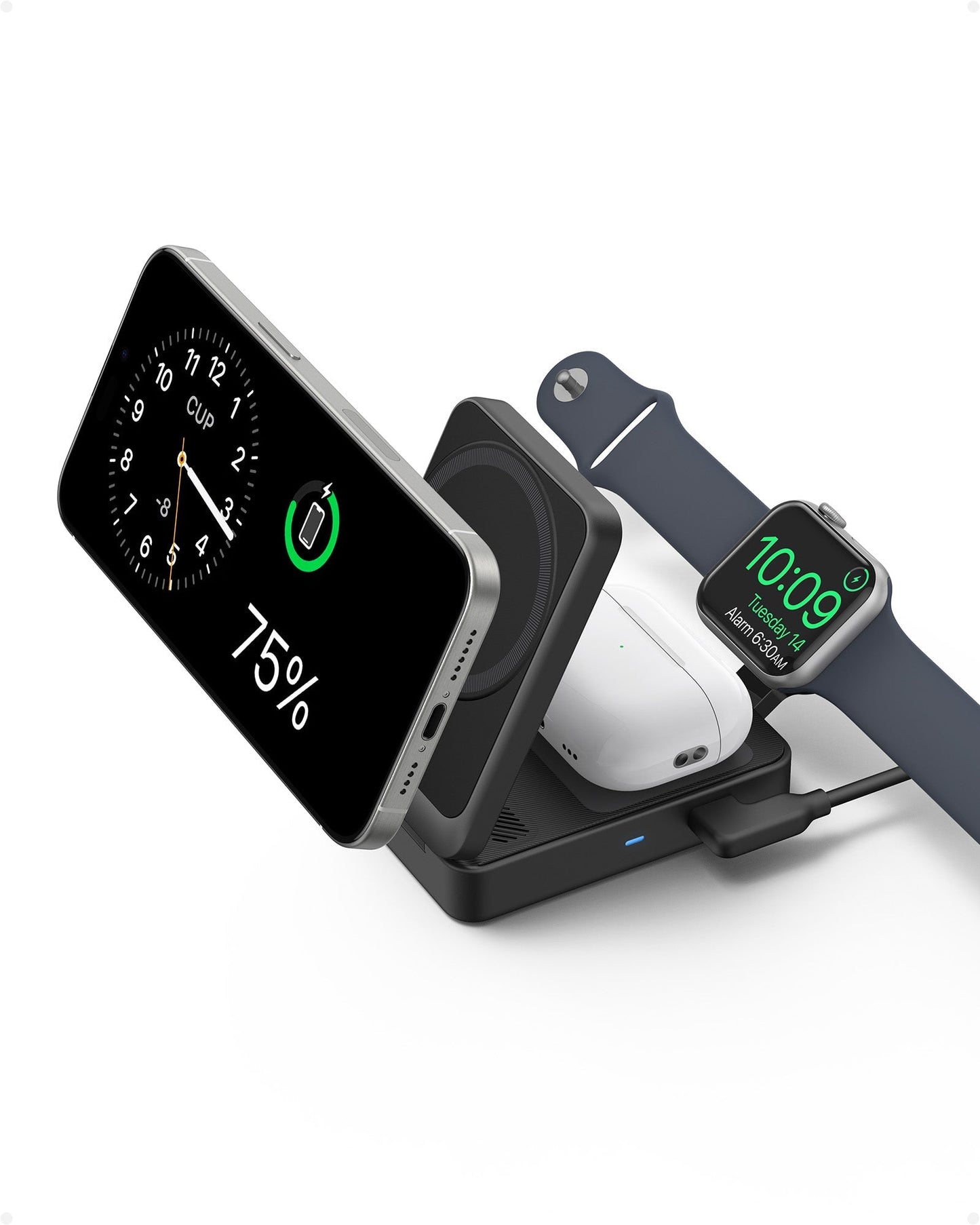 Stazione di ricarica wireless Anker MagGo ricondizionata (3‑in‑1 pieghevole)