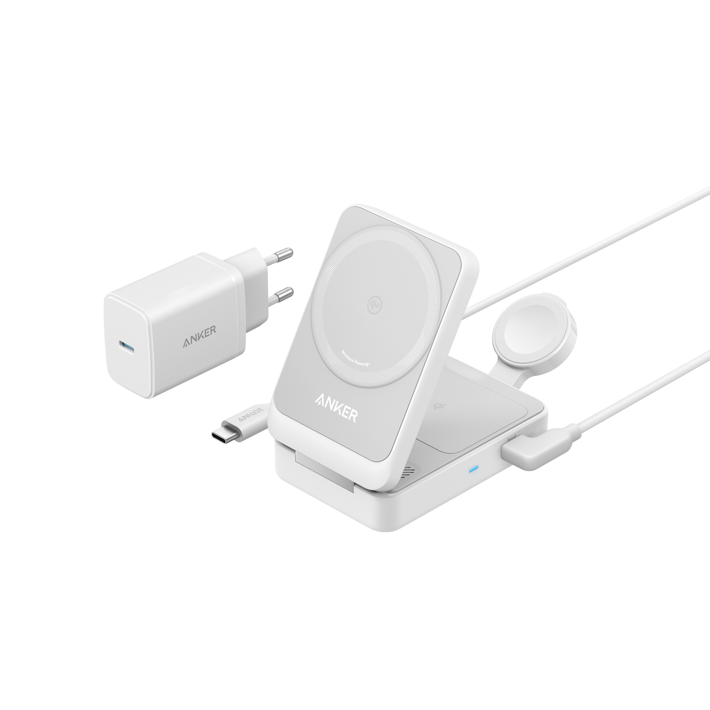 Stazione di ricarica wireless Anker MagGo ricondizionata (3‑in‑1 pieghevole)