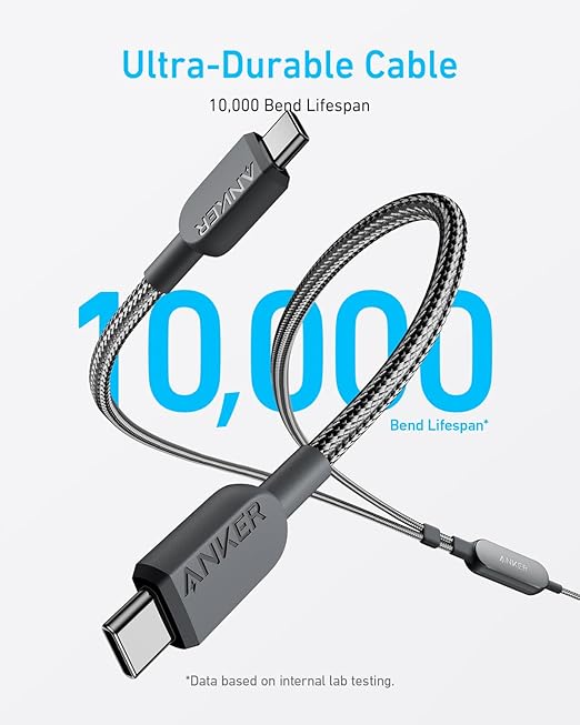 Cavo Anker 2 in 1 da USB-C a USB-C (1,2 m, 140 W, intrecciato)