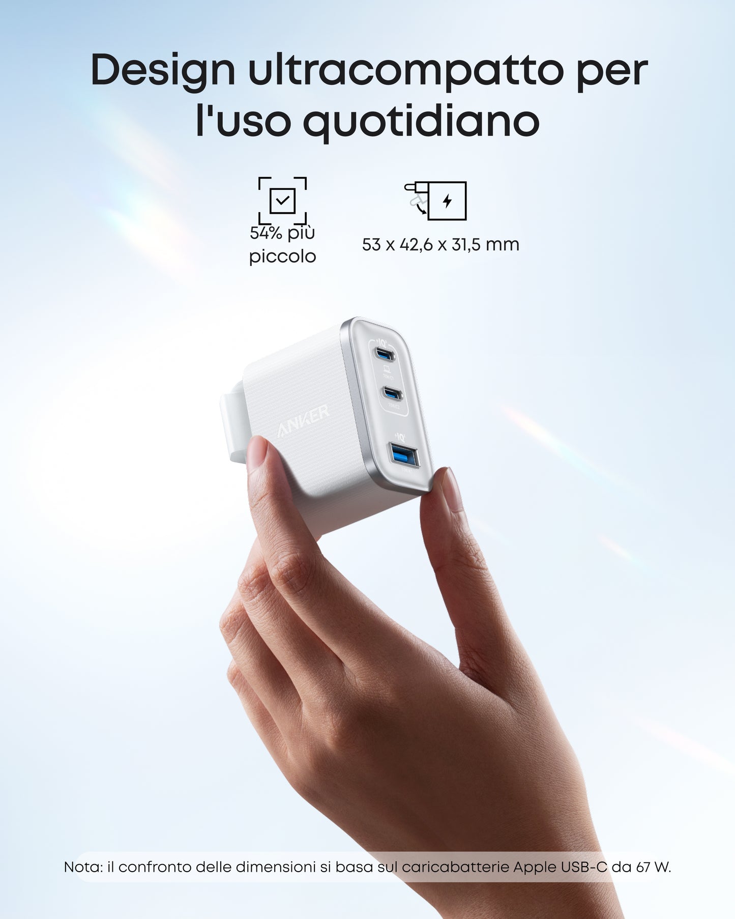 Anker Nano Caricatore (70 W, 3 Porte)