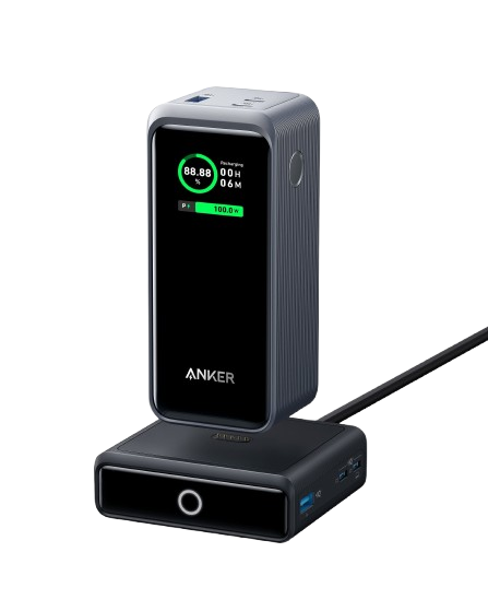 Power bank Anker Prime da 20.000 mAh (200 W)+Base di ricarica Anker da 100 W per Anker Prime Power Bank
