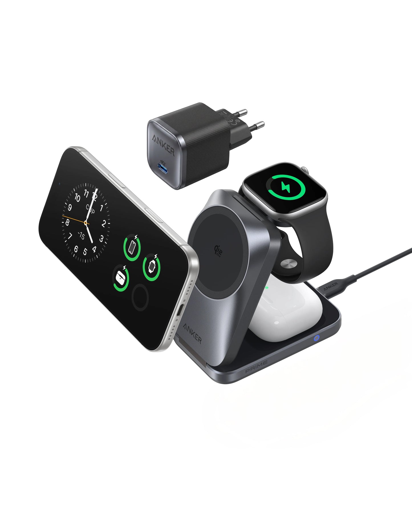 Anker Prime Stazione di ricarica wireless 3 in 1 (MagGo, AirCool, pieghevole)