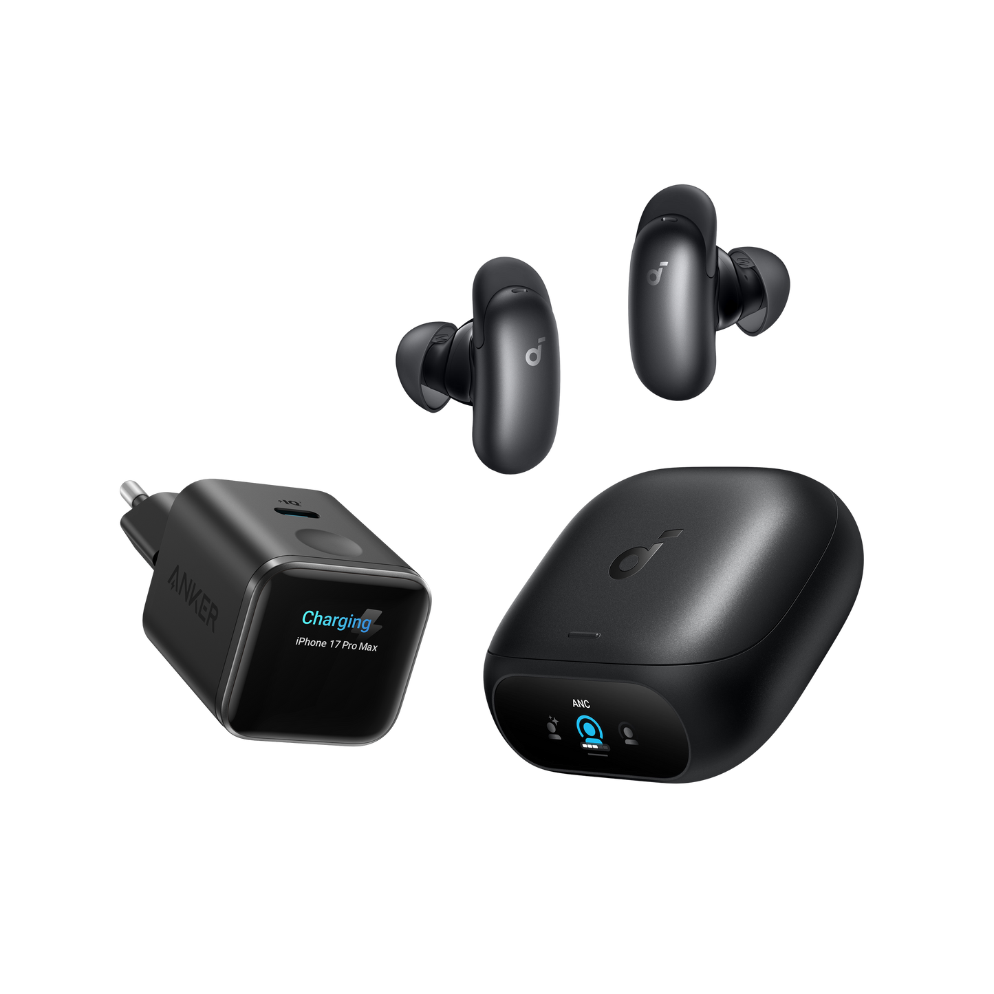 Anker Nano Caricatore (45W, Smart Display) + soundcore Liberty 5 Pro | Auricolari con cancellazione del rumore per chiamate nitide