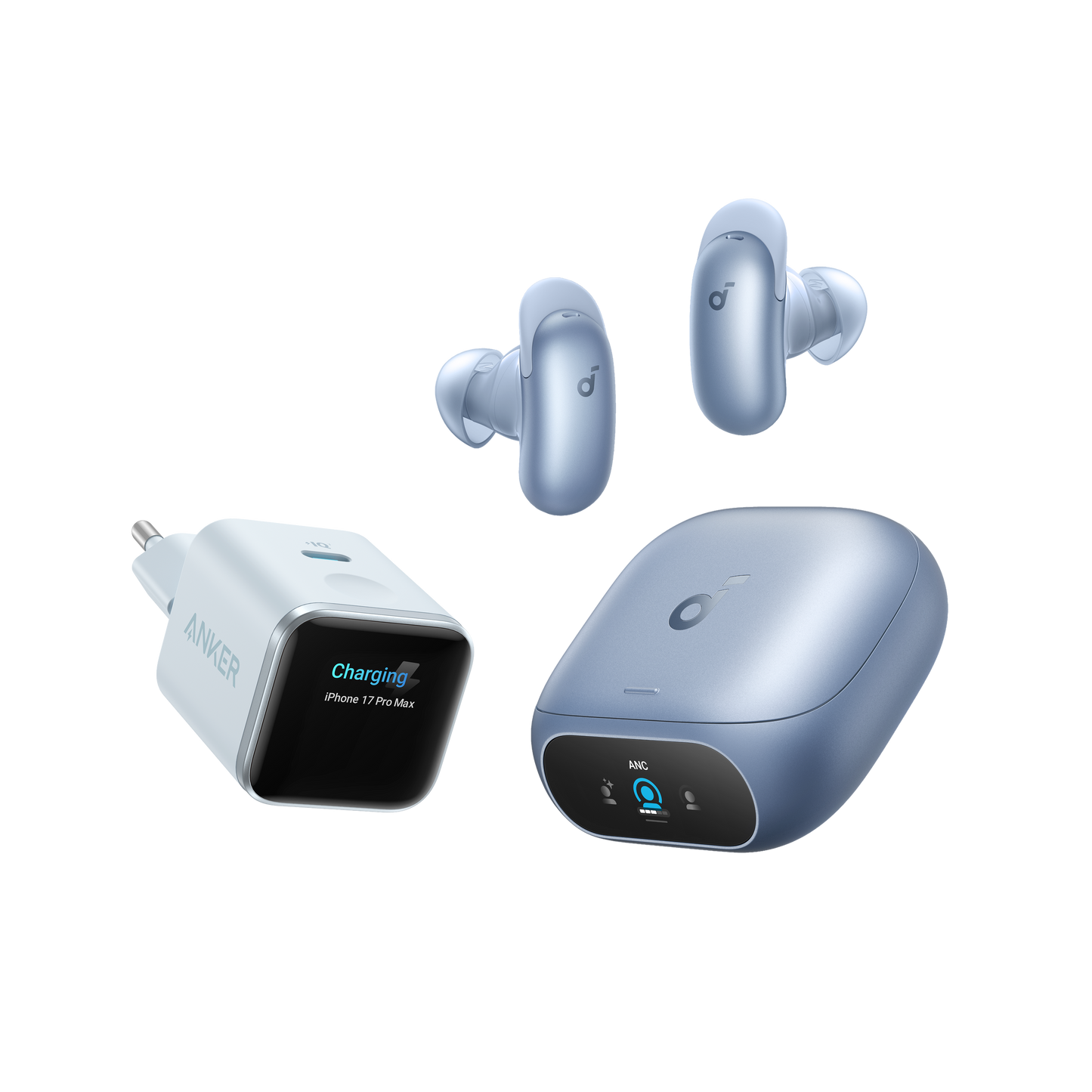 Anker Nano Caricatore (45W, Smart Display) + soundcore Liberty 5 Pro | Auricolari con cancellazione del rumore per chiamate nitide