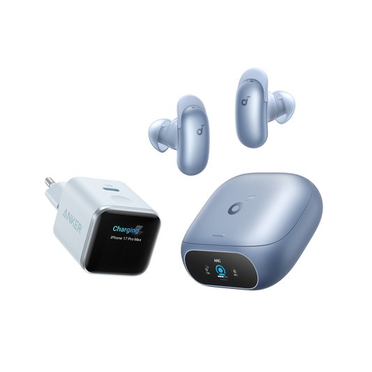 Anker Nano Caricatore (45W, Smart Display) + soundcore Liberty 5 Pro | Auricolari con cancellazione del rumore per chiamate nitide