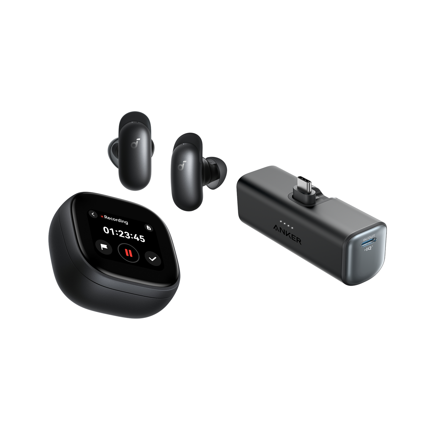 soundcore Liberty 5 Pro Max | Auricolari con Registrazione AI e Custodia Smart+Anker Nano Power Bank (22,5 W, connettore USB-C integrato)