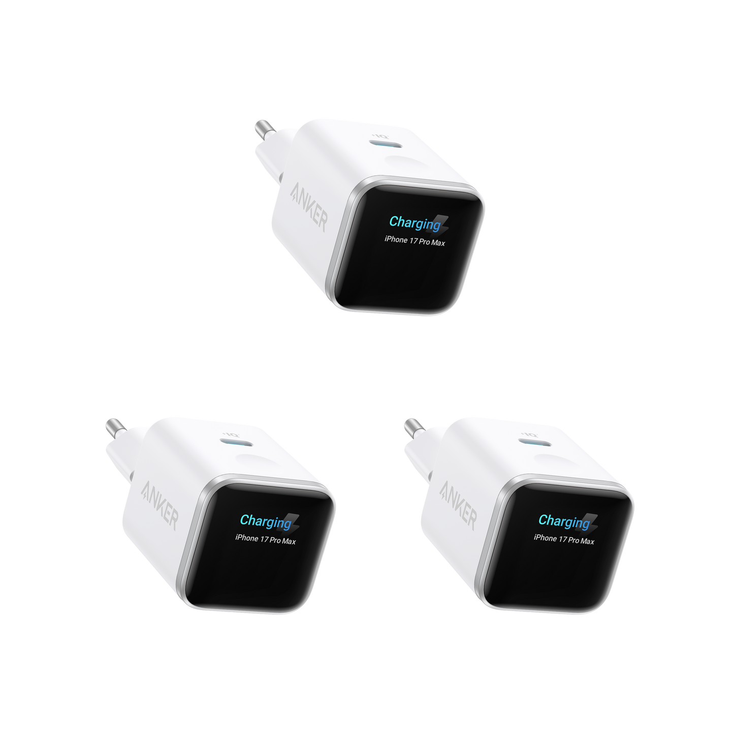 Anker Nano Caricatore (45W, Smart Display, 3 pezzi)