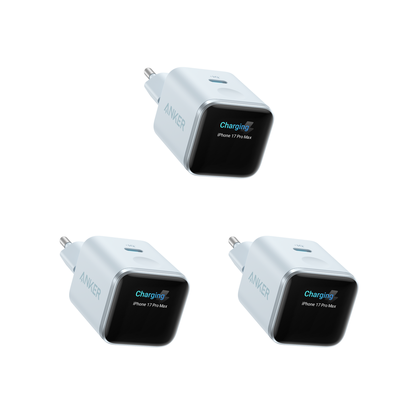 Anker Nano Caricatore (45W, Smart Display, 3 pezzi)