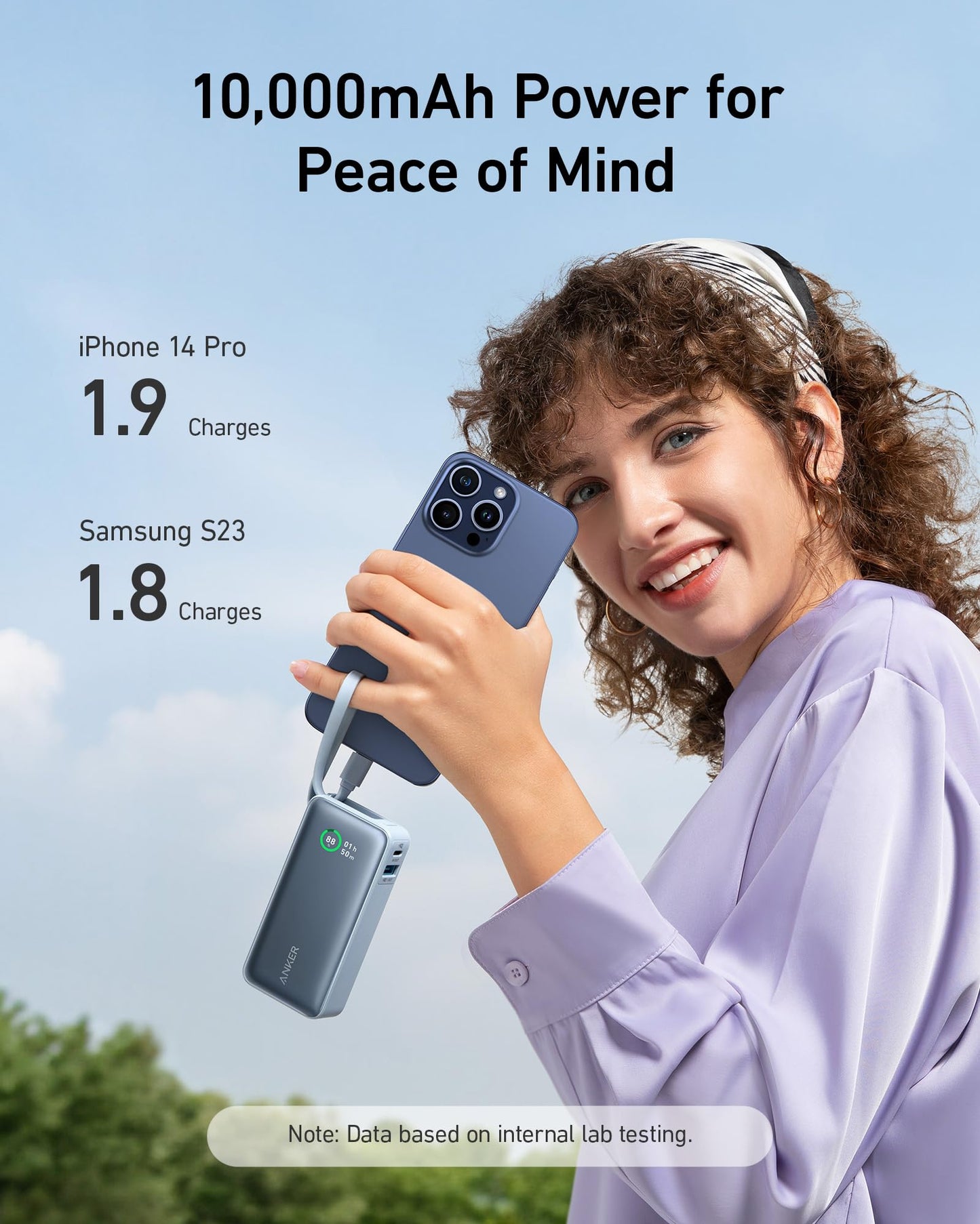 Anker Nano Power Bank (30 W, cavo USB-C integrato)