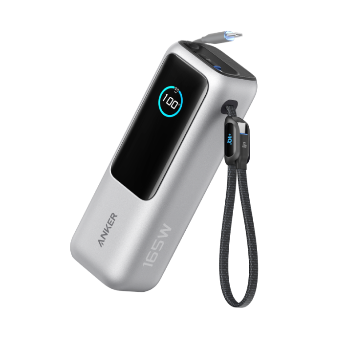 Anker Laptop Power Bank (25K, 165W, cavi integrati e retrattili)+Caricabatterie Anker per laptop (140 W, 4 porte, PD 3.1) con cavo USB-C